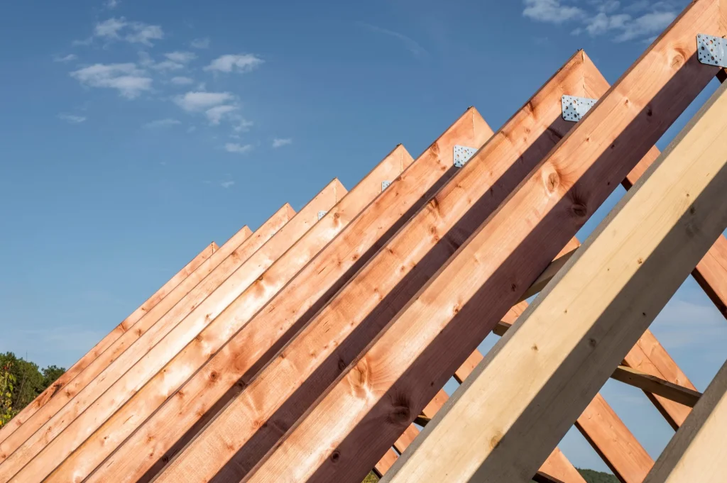House roof being constructed.